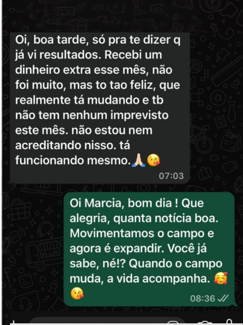 Depoimento de Márcia, dinheiro extra e sem imprevistos no mês