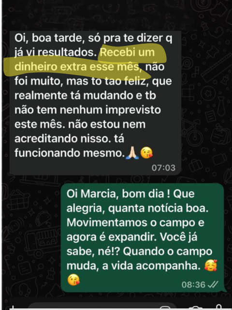 Depoimento de Márcia, dinheiro extra e sem imprevistos no mês
